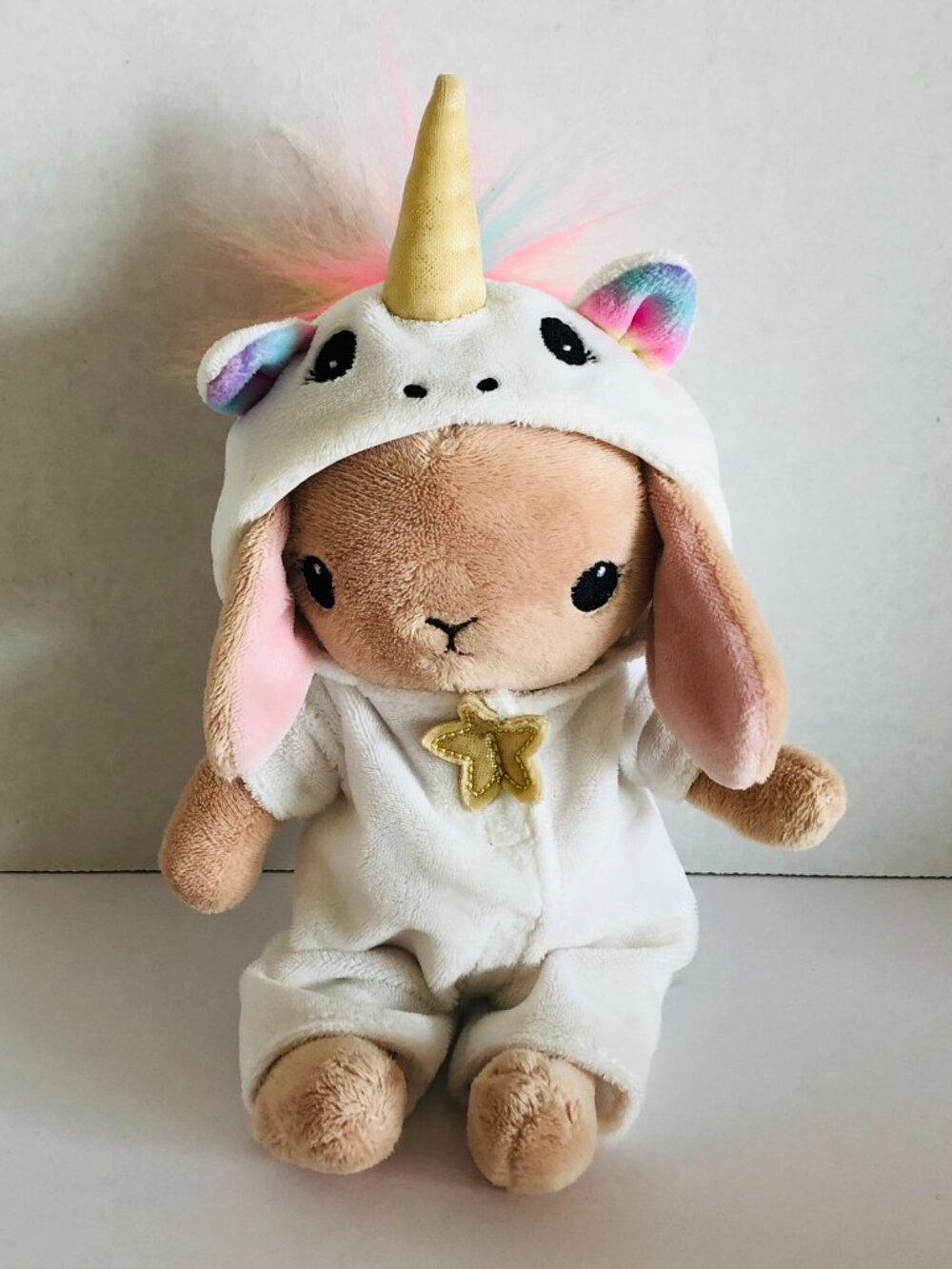 H&M Unicorn Hooded Drop ear Bunny Rabbit Plush Clothing Removable Machine Wash